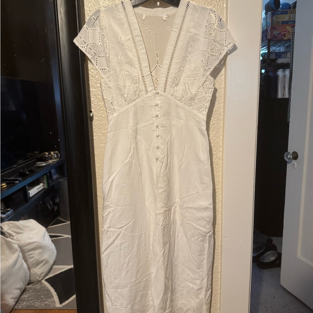 Embroidered White Jumpsuit